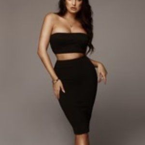 NWT JLUXLAbel Black Peyton Cable Knit Set - Medium